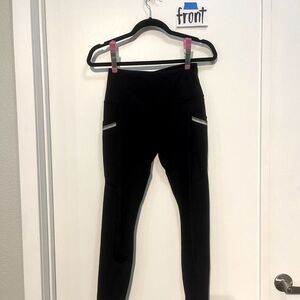 90 Degree By Reflex Black High Waist Leggings w/ Reflective Pockets - Size S